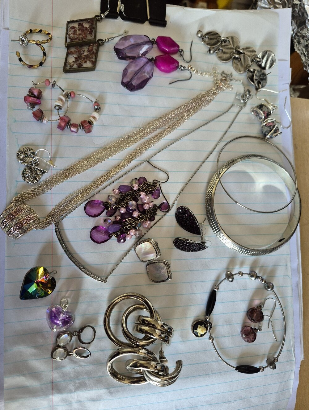 Assorted Silver, Purple and Pink Women's Fashion Jewelry